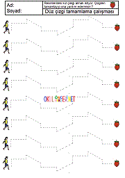 1. sınıf düz çizgi çalışması
